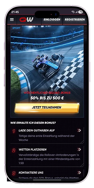 Quickwin Sportwetten reload Bonus